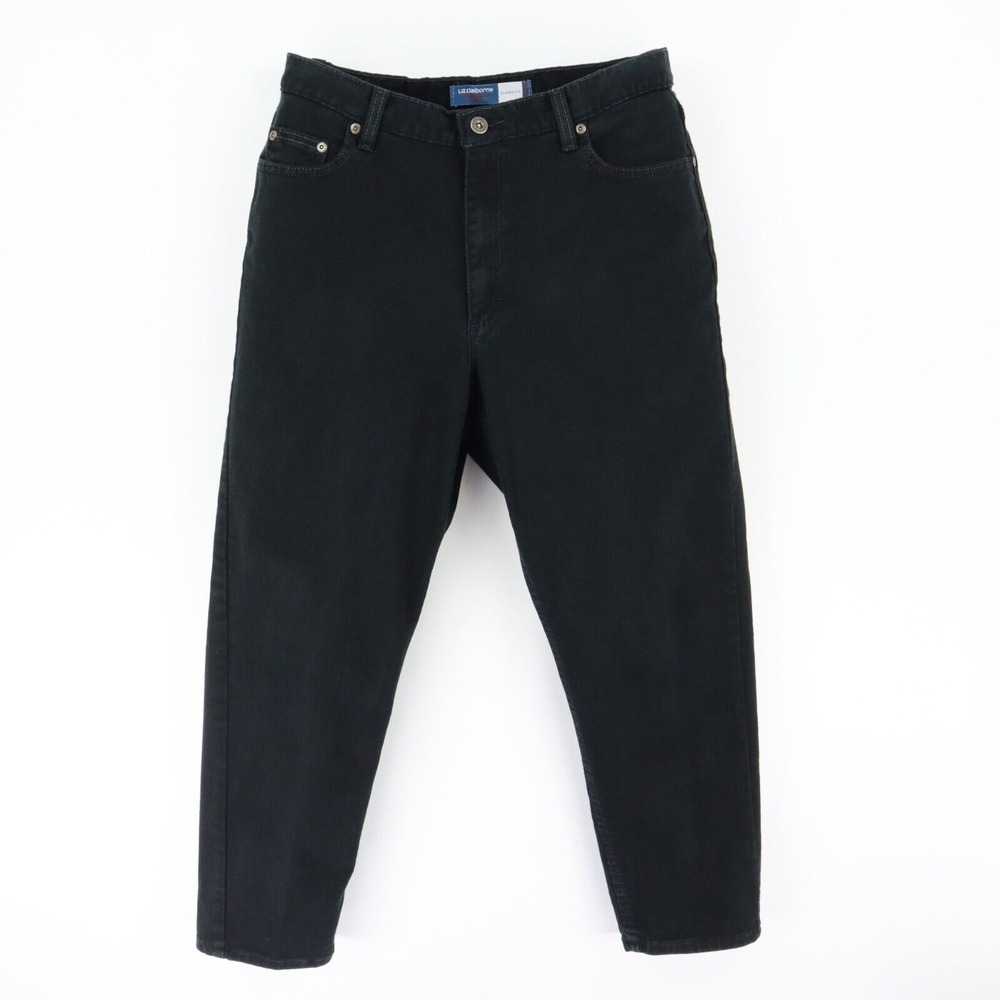 Liz Claiborne Jeans Classic Fit Womens 14P Black Stretch INSEAM: 27 RISE: 10.5